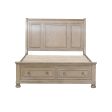 Bethel Wire Brushed Gray Sleigh Storage Platform Bedroom Set For Discount