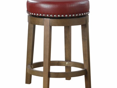 Westby Red Brown Round Swivel Counter Height Stool, Set of 2 Online