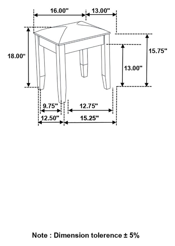 Barzini Metallic White Upholstered Vanity Stool For Sale