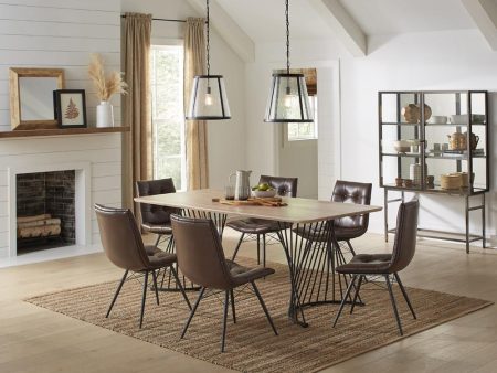 Altus Natural Oak Gunmetal Swirl Base Dining Table Sale