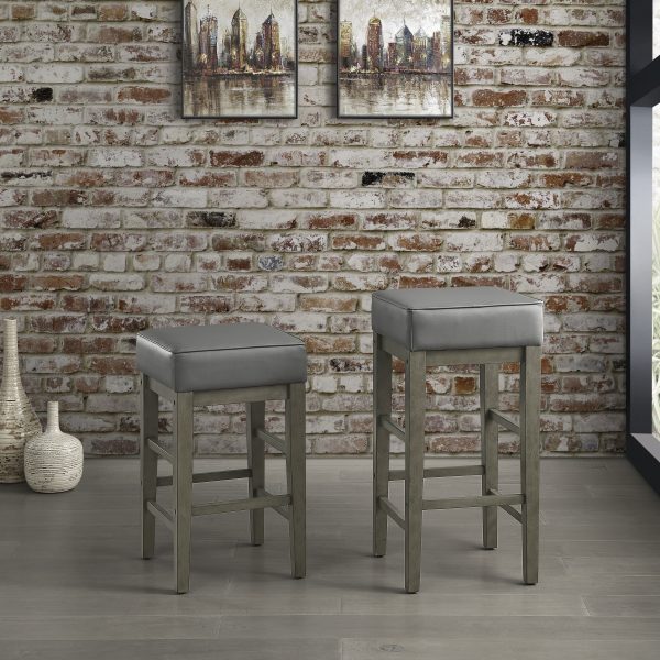 Pittsville Gray Espresso Counter Height Stool, Set of 2 Sale