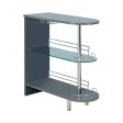 Adolfo Glossy Gray Clear 3-Tier Bar Table Online now