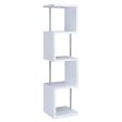 Baxter White Chrome 4-Shelf Bookcase Online Sale