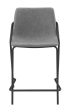 Earnest Gray Black Solid Back Upholstered Counter Height Stools, Set of 2 Discount