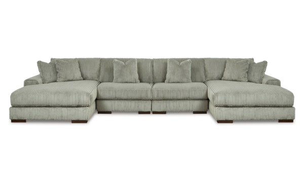 Lindyn Fog 4-Piece Double Chaise Sectional For Discount