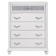 Barzini White 5-Drawer Chest Discount