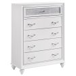 Barzini White 5-Drawer Chest Discount