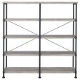 Analiese Gray Driftwood 4-Shelf Open Bookcase For Sale