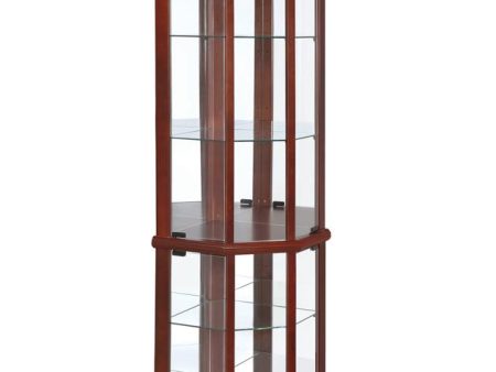 Appledale Medium Brown 6-Shelf Corner Curio Cabinet Discount