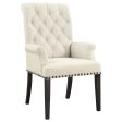 Alana Beige Smokey Black Upholstered Arm Chair Online now