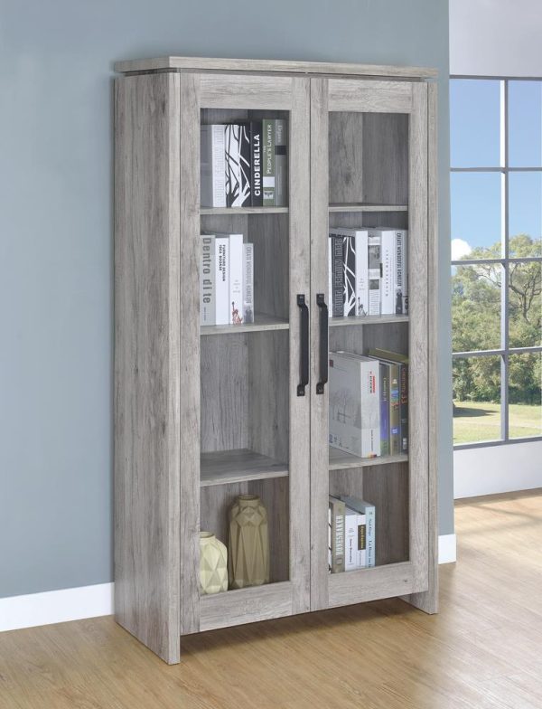 Alejo Gray Driftwood 2-Door Tall Cabinet Discount