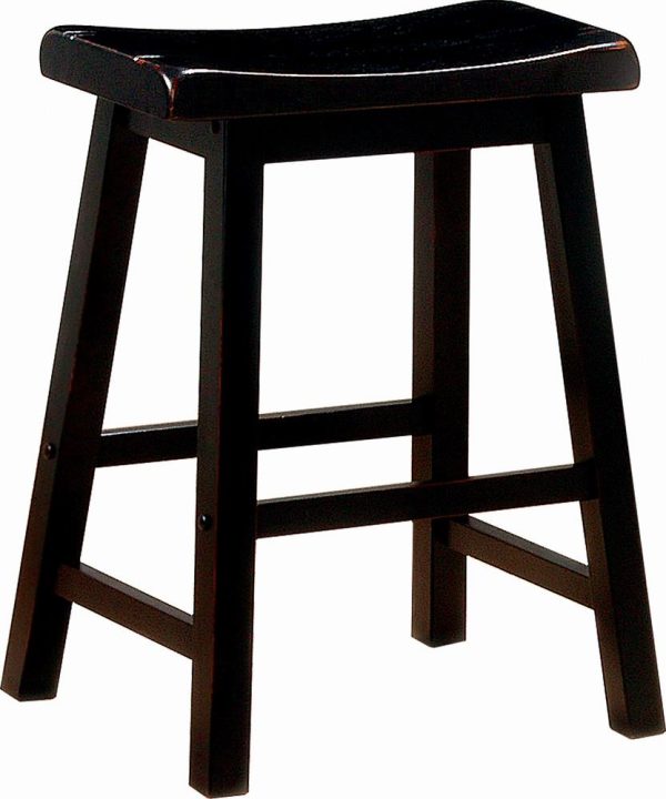 Durant Black Wooden Counter Height Stools, Set of 2 Online