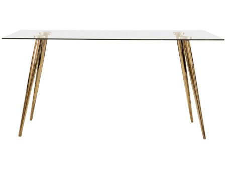 Gilman Rectangle Glass Top Dining Table For Discount