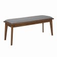 Alfredo Gray Natural Walnut Upholstered Dining Bench Cheap