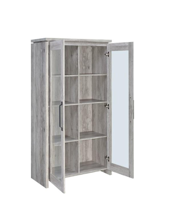 Alejo Gray Driftwood 2-Door Tall Cabinet Discount