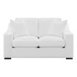 Ashlyn Upholstered Sloped Arms Loveseat White Online