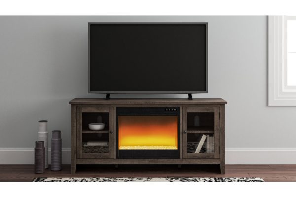 Arlenbry Gray 60  TV Stand with Electric Fireplace For Sale