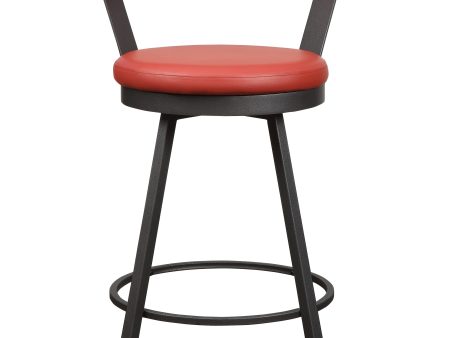 Appert Red Dark Gray Swivel Pub Height Chair, Set of 2 on Sale