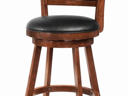 Broxton Chestnut Black Upholstered Swivel Counter Height Stools, Set of 2 Cheap