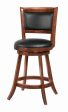 Broxton Chestnut Black Upholstered Swivel Counter Height Stools, Set of 2 Cheap