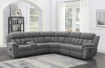 Bahrain 6-Piece Upholstered Motion Sectional Charcoal Hot on Sale