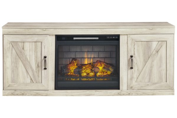 Bellaby Whitewash TV Stand with Electric Fireplace Online