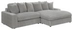 Blaine Upholstered Reversible Sectional Fog Online Sale