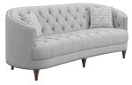 Avonlea Sloped Arm Upholstered Sofa Trim Gray For Sale