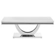 Adabella White Chrome U-Base Rectangle Coffee Table Online