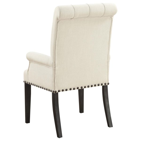 Alana Beige Smokey Black Upholstered Arm Chair Online now