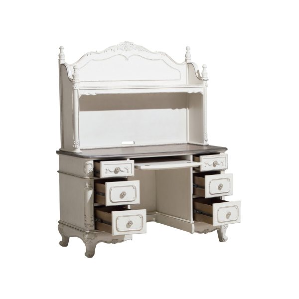 Cinderella Antique White Writing Desk with Hutch Online