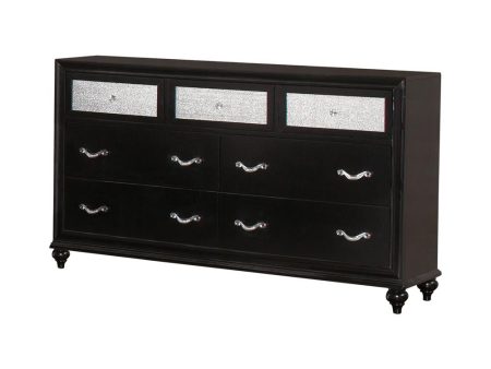 Barzini Black 7-Drawer Rectangular Dresser Hot on Sale