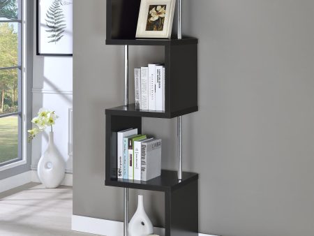 Baxter Black Chrome 4-Shelf Bookcase Discount