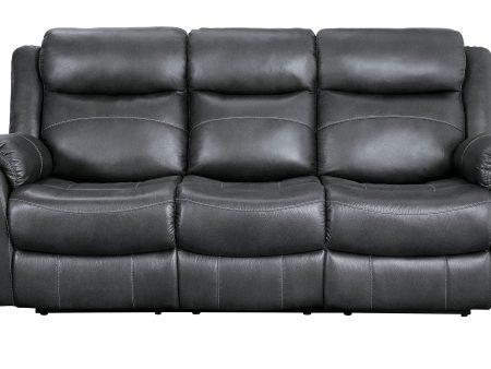 Yerba Gray Microfiber Double Lay Flat Reclining Sofa Online Hot Sale