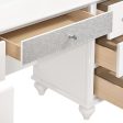 Barzini 7-Drawer Vanity Desk with Lighted Mirror White on Sale