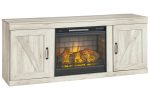 Bellaby Whitewash TV Stand with Electric Fireplace Online