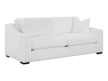 Ashlyn Upholstered Sloped Arms Sofa White Cheap