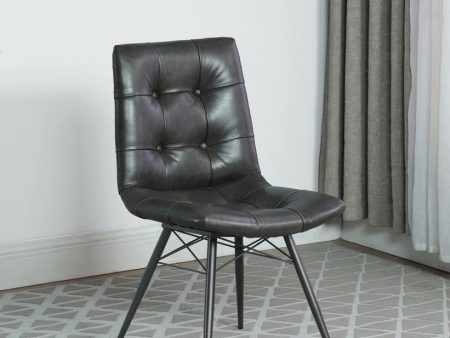 Aiken Charcoal Tufted Dining Chairs, Set of 4 For Sale