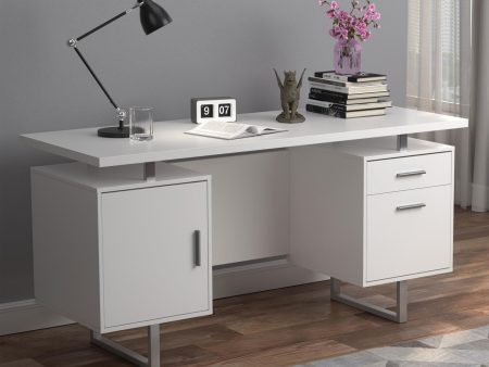 Lawtey White Gloss Floating Top Office Desk Supply