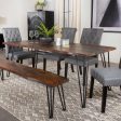 Neve Sheesham Gray Gunmetal Live-edge Dining Table with Hairpin Legs For Discount