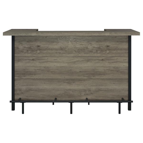 Bellemore Gray Driftwood Black Bar Unit with Footrest For Sale