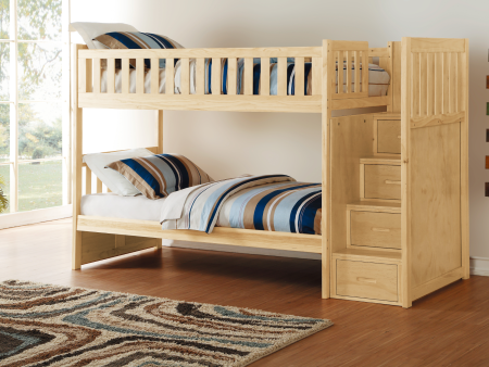 Bartly Pine Twin Twin Step Bunk Bed Fashion