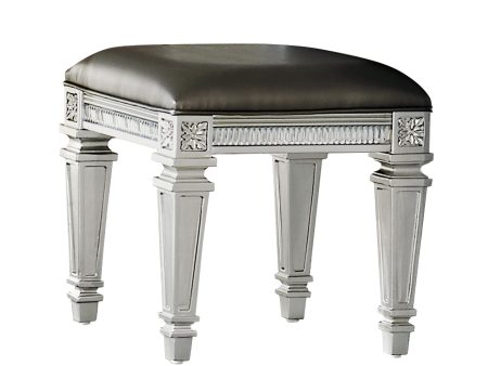 Bevelle Silver Vanity Stool Online Hot Sale