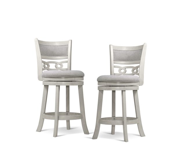 Savor White Swivel Counter Chair, Set of 2 Online now