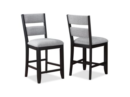 Frey Black Gray Counter Height Chair, Set of 2 Discount