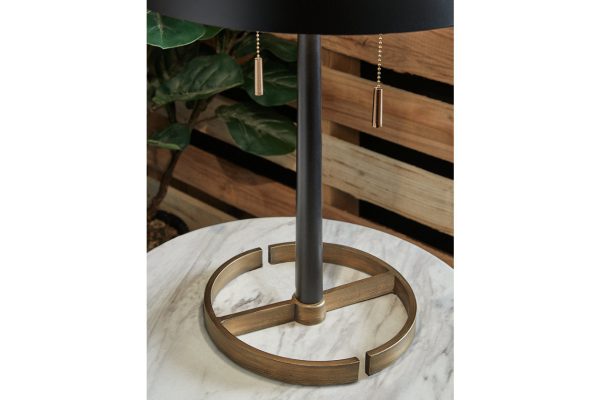 Amadell Black Gold Finish Table Lamp For Discount