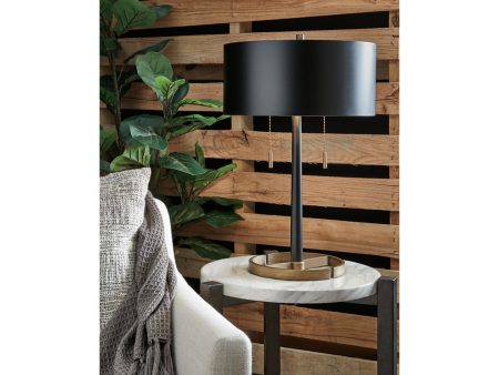 Amadell Black Gold Finish Table Lamp For Discount