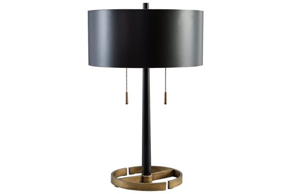 Amadell Black Gold Finish Table Lamp For Discount